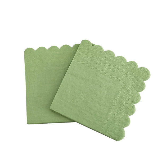 Nvzi 50 servilletas de 2 capas dobladas de 4,92 x 4,92 pulgadas, desechables, para cenas, bodas, cumpleaños, fiestas, bodas, aniversarios, recepciones y eventos (verde claro)