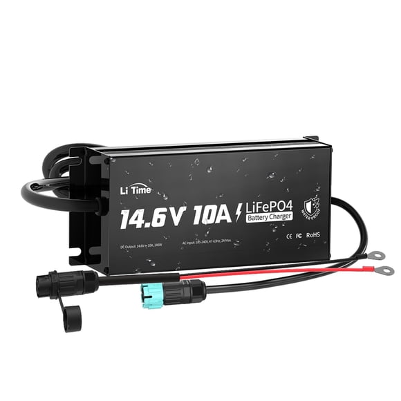 Cargador de batería Litime 14,6 V 10 A LiFePO4 impermeable