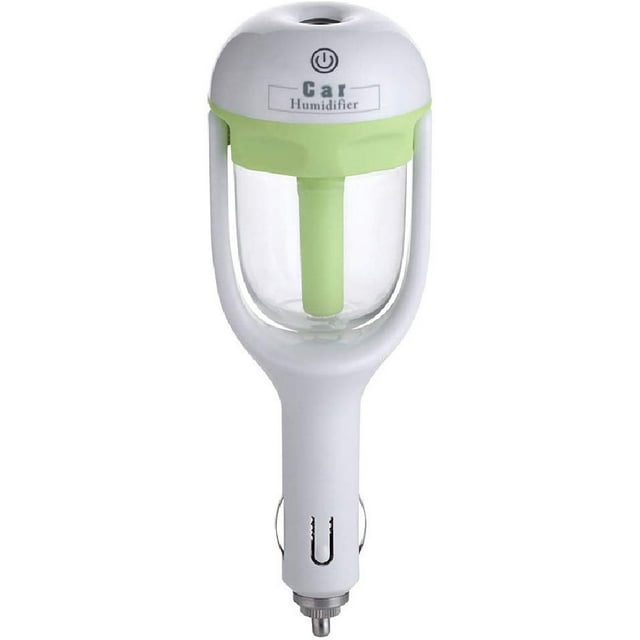 KRIA Ultrasonic Car Diffuser, Essential Oil Humidifier Aromatherapy Car Decor Interior Accessories Fresh Air Mist, 50ml Mini Non-spillable Lighter receptor and Usb portable (50ml, Green)