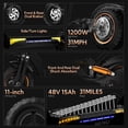 thumbnail image 3 of Electric Scooter for Adults with 48V 15Ah Battery, 31-Mile Rangel, 1200W Motor, 11" Tires for City and Off-Road, 3 of 11