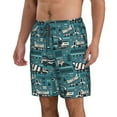 thumbnail image 2 of Logiee Modern Excavator Print Mens Swim Trunks Quick Dry Board Shorts,Breathable Hawaii Beach Shorts Swimwear Bathing Suits-Large, 2 of 6