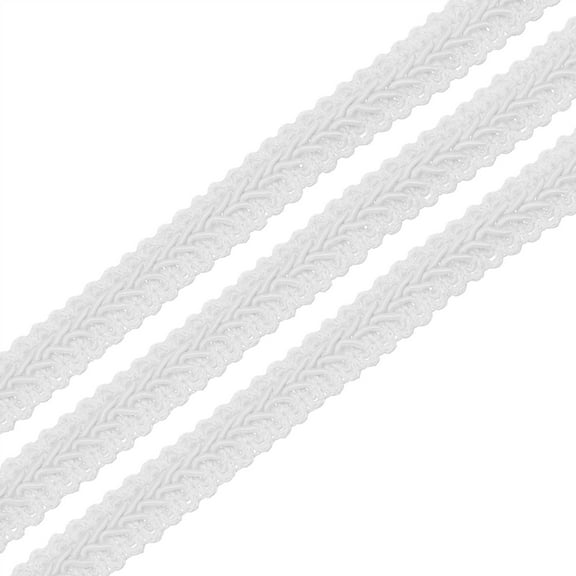 Uxcell 1/2" x 13 Yard Gimp Braid Trim Polyester Woven Fabric Ribbon, White