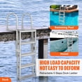 thumbnail image 2 of KFFKFF Dock Ladder, Retractable 5 Steps, 350 lbs Load Capacity, Aluminum Alloy Pontoon Boat Ladder with 66.9''-78.9'', 2 of 9