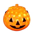 thumbnail image 2 of Cubo de calabaza de Halloween con luces LED y sonido, cesta de calabaza con asa, cubo de dulces de Halloween, decoración para fiestas, 2 of 10