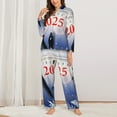 thumbnail image 2 of Saiise Gold Glitter Shining In Light With 2025 Print Women Soft Pajama Sets,Long Sleeve Sleepwear Button Up 2-Piece Pjs Lounge Sets-XX-Large, 2 of 7