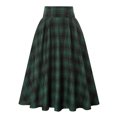 thumbnail image 2 of Joernso Women Midi Skirt Plaid Print High Waist A-Line Skirt Large Hem Design Slimming Effect Autumn Winter Skirt, 2 of 8