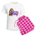 thumbnail image 5 of CafePress - Basset Hound Bedtime Women's Light Pajamas - Women's Short Sleeve Print T-Shirt and Pants Light Cotton Pajama Set, 5 of 7