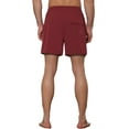 thumbnail image 3 of Unique Bargains Men's Summer Solid Color Elastic Waistband Swim Beach Shorts 32 Red, 3 of 5