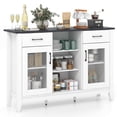 thumbnail image 1 of Costway Buffet Bahut avec 2 Tiroirs 2 Portes 3 Compartiments Ouverts 4 Étagères Blanc, 1 of 10
