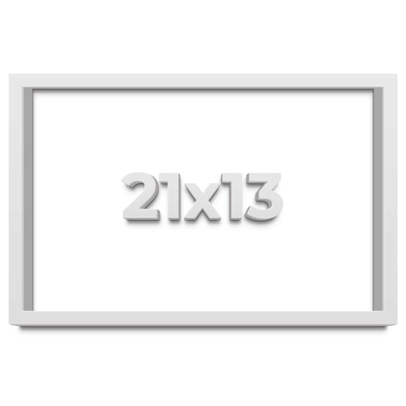 21x13 Shadow Box Frame White | 2 Inches Deep Real Wood Contemporary Shadowbox Display Frame | UV