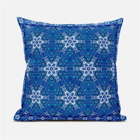 

Amrita Sen Designs CAPL1043FSDS-ZP-18x18 18 x 18 in. Medallion Suede Zippered Pillow with Insert - Blue White & Turquoise