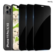 [3 Pack] Hionly Compatible with iPhone 11 Pro / iPhone Xs / iPhone X Privacy Screen Protector, Full Coverage Anti-Spy Tempered Glass Film 9H Hardness, Scratch-proof, Bubble Free