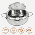 thumbnail image 4 of Deep Fryer Pot, 11 Inch/4.2 L Janpanese Style Tempura Frying Pot with Lid, 304 Stainless Steel with Temperature Control and Oil Drip Drainer Rack, for Kitchen French Fries, Chicken etc, 4 of 7