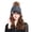 Gray, variant on Herringbone Wool Blend Baseball Caps with Faux Fur Pompom