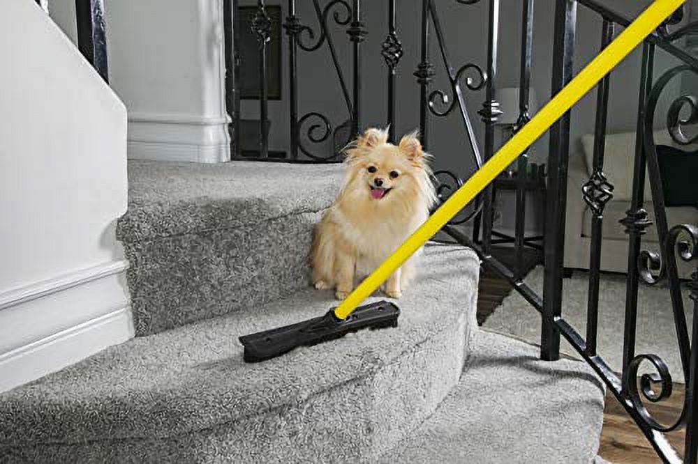 FURemover Original Indoor Pet Hair Rubber Broom with Carpet Rake and Squeegee, Black and Yellow - image 2 of 11