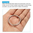 thumbnail image 4 of Uxcell 1.6" Metal O Rings, 20 Pcs 304 Stainless Steel Smooth Round Rings for Bags, Belts, 3mmx40mm, 4 of 5