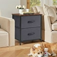 thumbnail image 4 of Dowellia Nighstand with 2 Drawer Fabric Storage for Living and Bedroom, Set of 2, Grey, 4 of 9