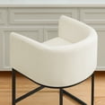 thumbnail image 5 of Spruce & Spring Modern Barrel-Back Upholstered Counter Stool with Wide Seat for Kitchen Island or Home Bar Set of 2, Ivory, 5 of 9