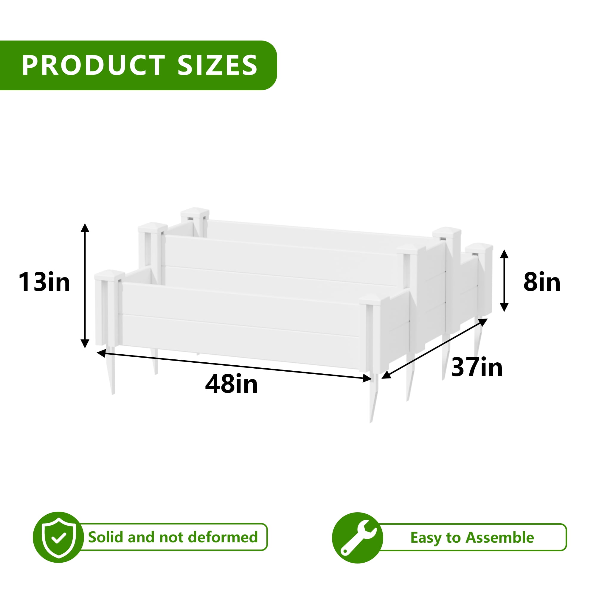 MAYEERTY Multipurpose White PVC Rectangular Garden Fence For Flowers, Vegetables, Pet & Chicks Nests