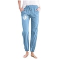 thumbnail image 1 of Womens Cargo Pants With Pockets Minimalist Spring Summer Solid Color With Printed Pockets Drawstring Home Pants Summer Pants Women Trendy 2025 Sky Blue XL, 1 of 3