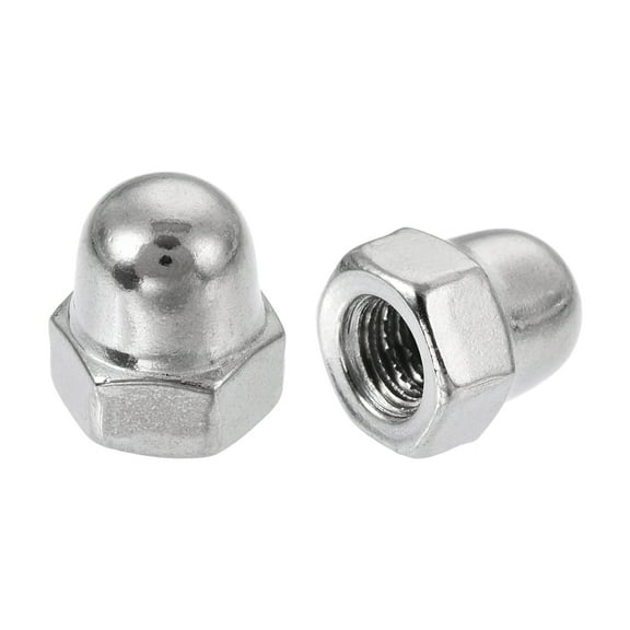 M4 Thread Dia Stainless Steel Dome Head Cap Acorn Hex Nuts Silver Tone 30Pcs