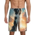 thumbnail image 3 of Lsque Cloud Border Collie Mens Sleep Pajama Shorts,Short Pajama Pants, Cotton Ultra-Soft Knit-Small, 3 of 9