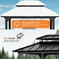 thumbnail image 5 of Modern Shade 6'x8' Aluminum Grill Gazebo, Steel Roof, Shelves, Ceiling Hook, Extra-Wide Columns, Black Patio Gazebo, 5 of 8
