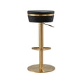 thumbnail image 3 of TOV Furniture Astro Black and Gold Vegan Leather Adjustable Stool, 3 of 9