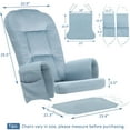 thumbnail image 2 of Lovote 5 in 1 Glider Rocker Replacement Cushions Set - Soft Thicken Velevt Rocking Chair Cushion with Ottoman Cover for Indoor Nursery Glider Rocking Chair, Blue, 2 of 8