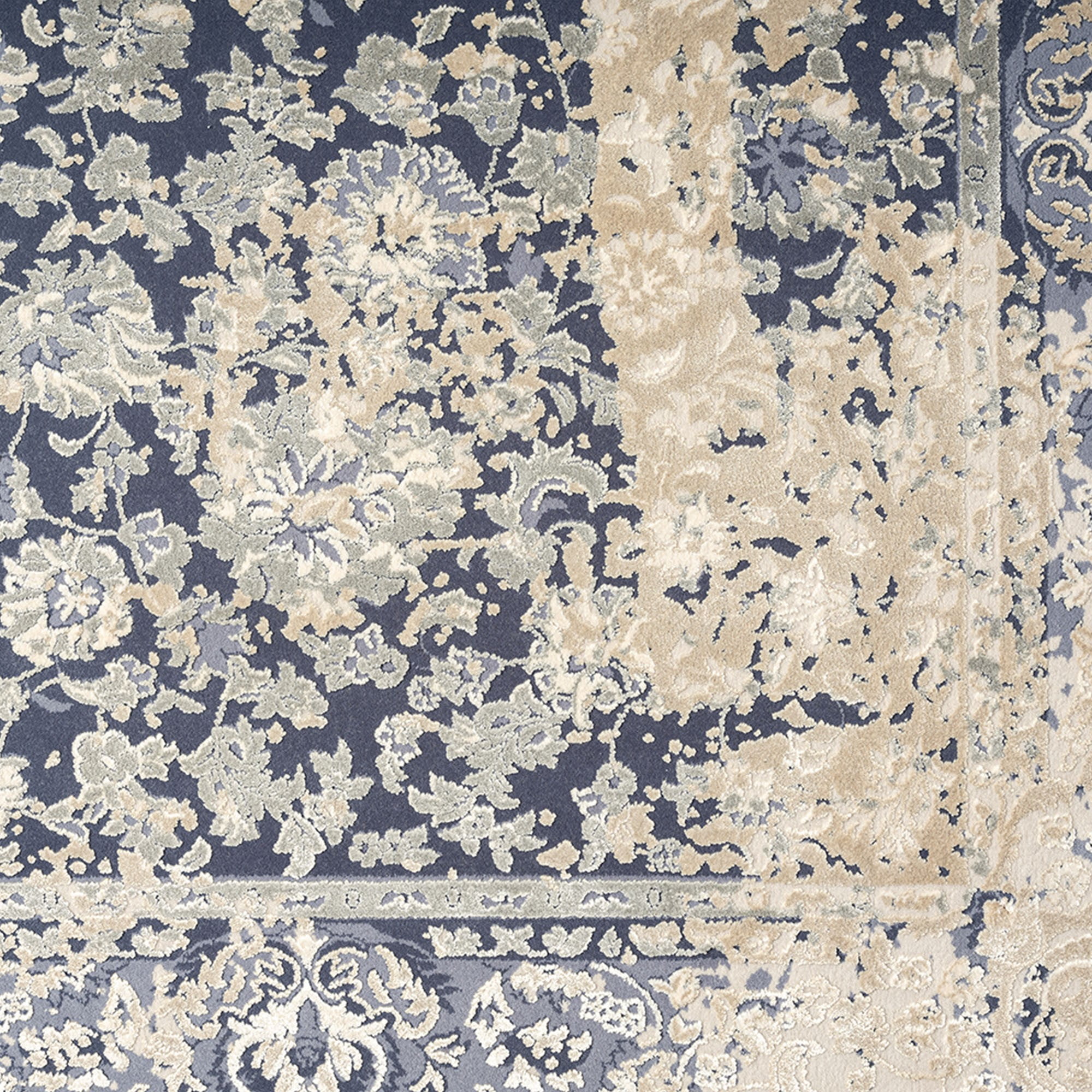 Ox Bay Dallas 2' x 7' Blue Floral Premium Ultra-Soft Indoor Area Rug