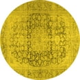 thumbnail image 1 of Ahgly Company Machine Washable Indoor Round Persian Yellow Traditional Area Rugs, 5' Round, 1 of 4