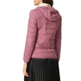 thumbnail image 3 of MODA NOVA Juniors Hooded Long Sleeves Zip Up Lightweight Packable Puffer Jacket Pink XL, 3 of 5