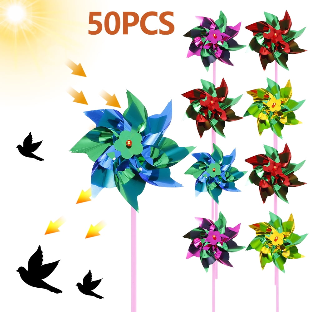 Colorful wood windmill garden party 7 leaves wind spinner ornament kids toys_fr 