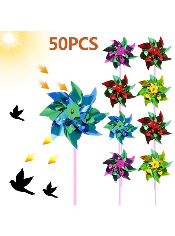 50pcs Plastic Windmill Pinwheel Wind Spinner Kids Toy Lawn Garden Party Decor AU main image 0