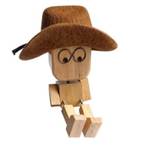 ZJNGJC Christmas Wooden Man, Wooden Man Figurine with 12 Expressions,Funny Dashboard Figurine,Handmade Wobble Doll for Desk Decoration A