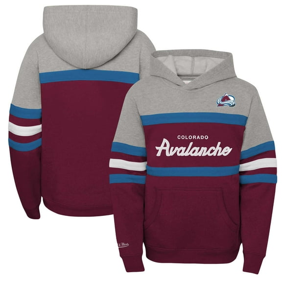 Youth Mitchell & Ness-Burgundy Colorado Avalanche Head Coach Pullover Hoodie