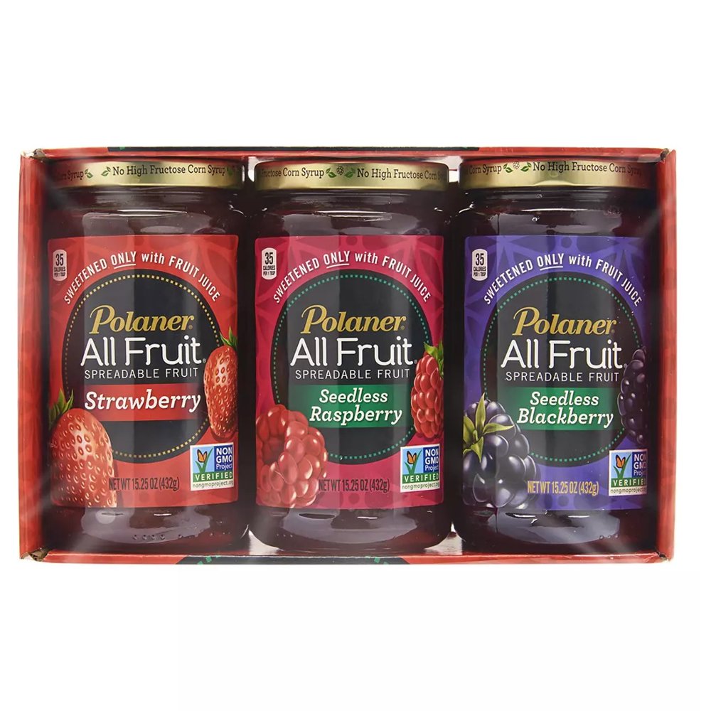 Polaner All Fruit NonGMO Spreadable Fruit, Assorted Flavors, 15.25 oz (Pack of 3)