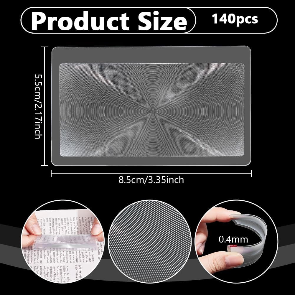 PVC Magnifier Bookmark Rectangle Clear 85x55x0.4mm