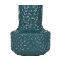 Qocolhg Unbreakable Bud Vase for Decor Living Room, Ceramic Look Plastic Small Vase for Flowers, Conic Wide-Mouth Composite Flower Vase for Wedding Decor, Living Room, Centerpieces, Clearance, Blue