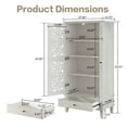 thumbnail image 4 of Atumcto 55" Tall Storage Cabinet with 2 Doors & Drawer, Vintage Carved Wood Accent Cabinet with Solid Wood Legs, Stylish Storage Solution for Living Room, Entryway, Dining Room, Antique Gray White, 4 of 17
