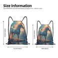 thumbnail image 2 of Honeii Forest Lake White Horse Print Drawstring Backpack,Drawstring Bags String Backpack Gym Cinch Sack Backpack Sport Bag Draw-, 2 of 6