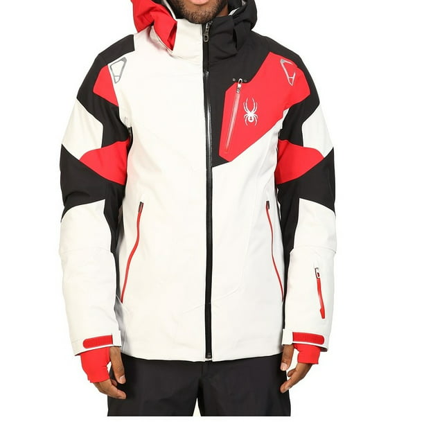 Spyder Leader NEW White Black Red Mens Size XL Full Zip Ski Jacket ...
