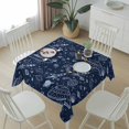 thumbnail image 6 of Navy Blue Cartoon Space Table Cloth Waterproof Tablecloths, Star Spacecraft Rocket Meteorite Tablecloth Dining Table Cover for Kitchen Party Tabletop Outdoor, Square Tablecloth 60x60 Inch, 6 of 9
