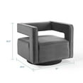 thumbnail image 3 of Armchair Accent Chair, Velvet, Grey Gray, Modern Contemporary Urban Design, Living Lounge Room Hotel Lobby Hospitality, 3 of 9