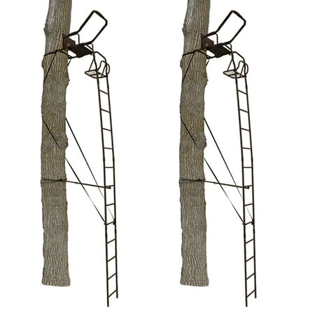 Big Game Warrior DXT 17 Foot Portable Hunting Tree Stand Ladder (2 Pack)