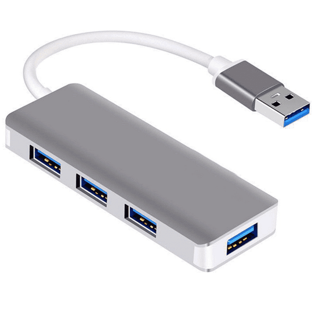 USB 3.0 Hub 4 Port Ultra Slim Extra Light Made of Aluminum USB Hub for  MacBook Air, Mac Pro / Mini, Microsoft and Other USB Devices, with  Integrated 