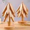 thumbnail image 4 of Billuyoard Juego de manteles individuales y posavasos de madera de bambú, decoración de exquisita, almohadilla caliente, soporte para olla, Mostrada Color nogal, 4 of 6