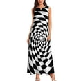 thumbnail image 3 of Optical Illusion Op Art Black and White Long Dress dress for woman Clothing Dress, 3 of 7