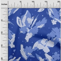 oneOone Polyester Spandex Medium Blue Fabric Florals Sewing Craft Projects Fabric Prints By Yard 56 Inch Wide-H56