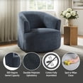 thumbnail image 5 of Mainstays Boucle Swivel Accent Chair, Blue, 5 of 15
